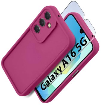 Etui do Samsung Galaxy A16 5G różowe wzmacniane silikonowe ze szkłem