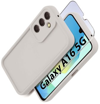Etui do Samsung Galaxy A16 5G białe wzmacniane silikonowe ze szkłem