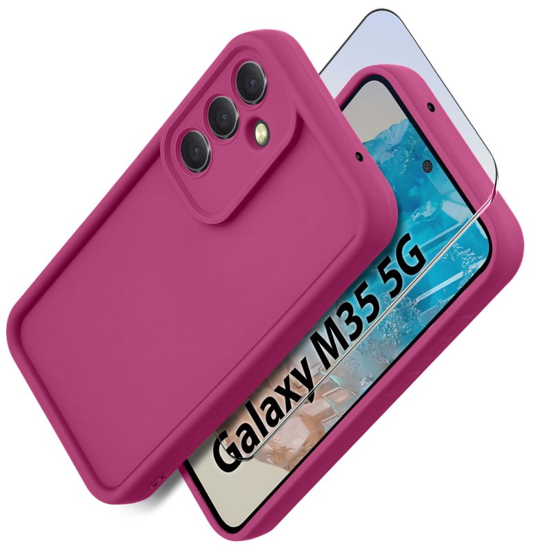 etui-do-samsung-galaxy-m35-5g-rozowe-wzmacniane-silikonowe-ze-szklem