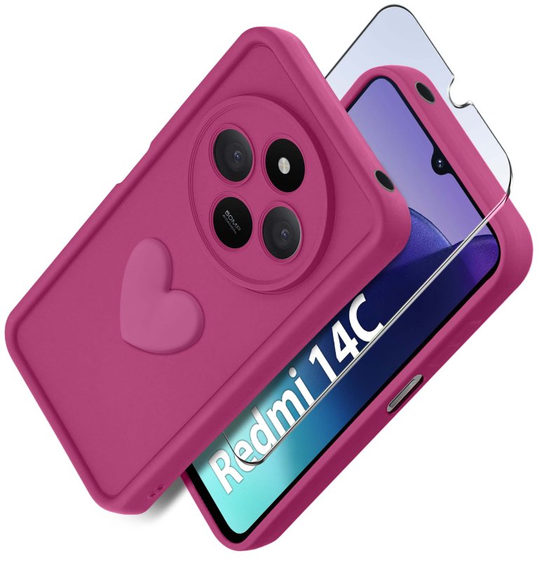 etui-do-xiaomi-redmi-14c-silikonowe-serce-rozowe-ze-szklem