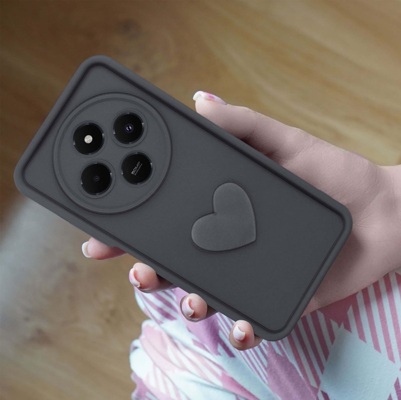 etui-do-xiaomi-redmi-14c-silikonowe-serce-czarne-ze-szklem