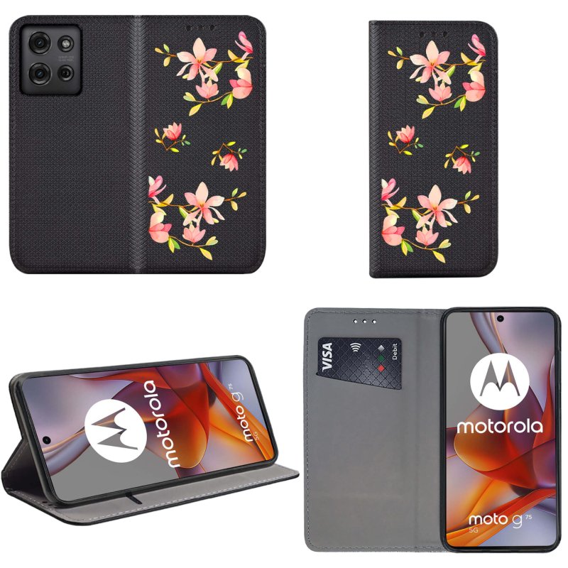 etui-do-motorola-moto-g75-5g-zamykane-malowane-wzor-kwiatki-ze-szklem