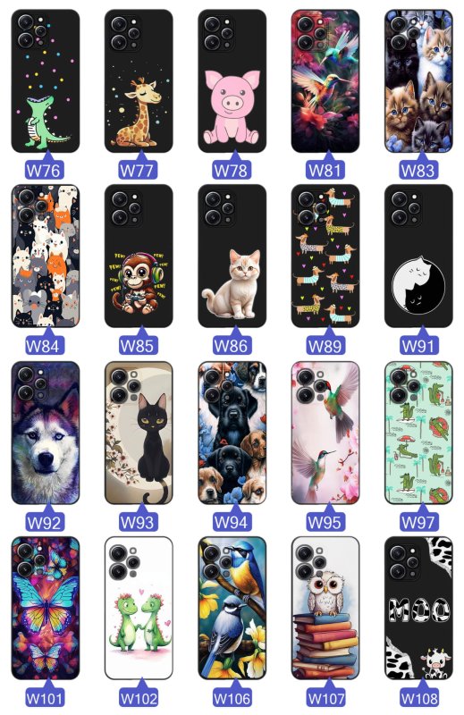 etui-do-xiaomi-redmi-12-4g-rozne-wzory-zwierzeta-ze-szklem