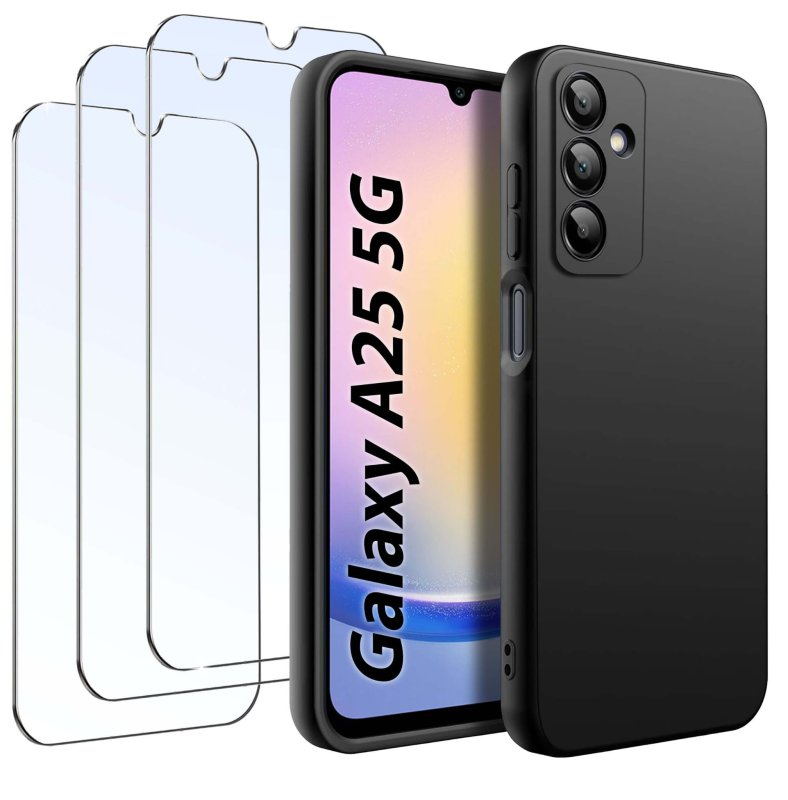 etui-do-samsung-galaxy-a25-czarne-matowe-z-zestawem-3-szkiel