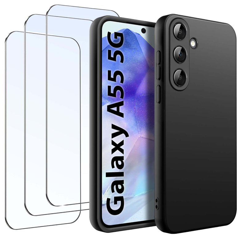 etui-do-samsung-galaxy-a55-czarne-matowe-z-zestawem-3-szkiel