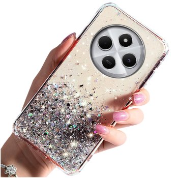 Etui do Xiaomi Redmi 14C brokat przeźroczyste ze szkłem
