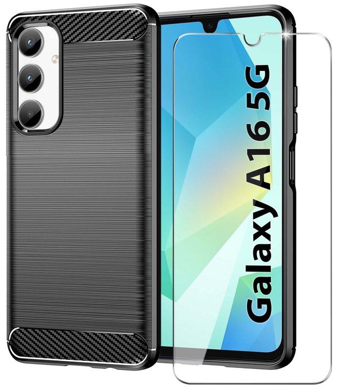 etui-do-samsung-galaxy-a16-5g-czarne-carbon-ze-szklem
