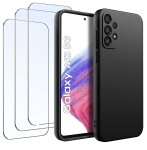 Etui do Samsung Galaxy A53 5G czarne matowe z zestawem 3 szkieł