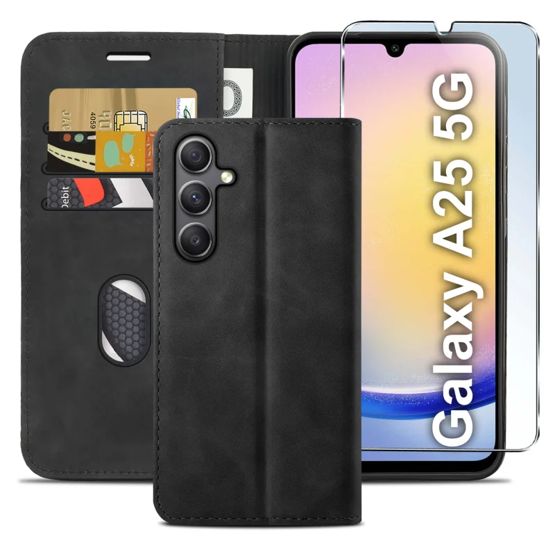 etui-do-samsung-galaxy-a25-5g-z-klapka-velvet-czarne-ze-szklem