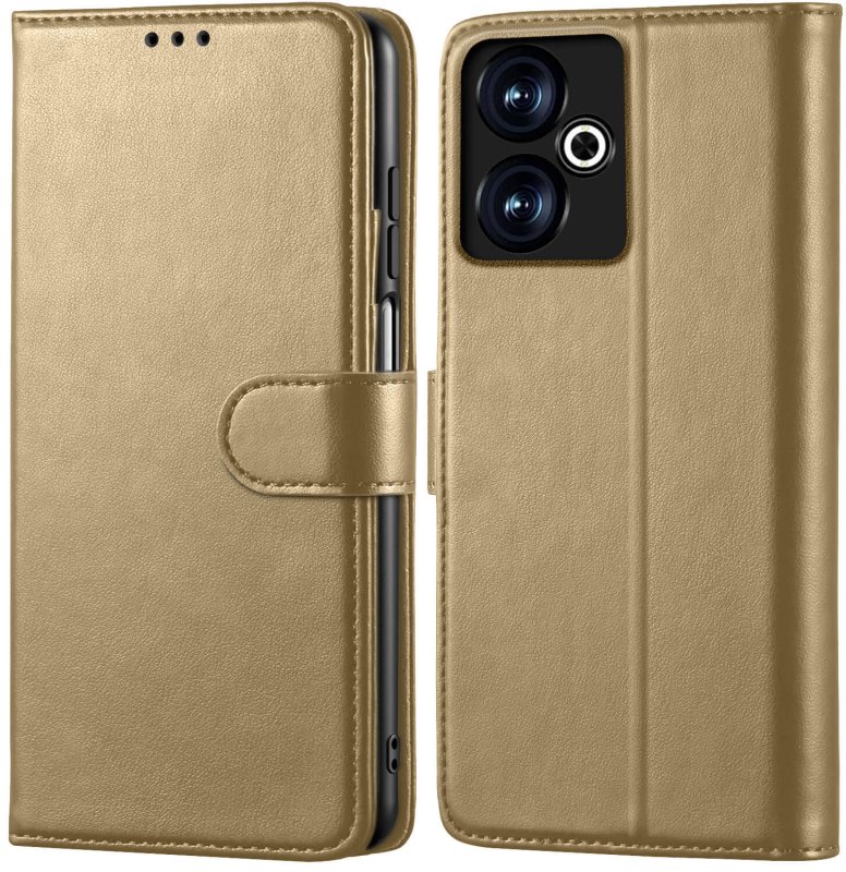 etui-do-xiaomi-redmi-13-4g-zlote-magnetyczne-z-klapka-ze-szklem