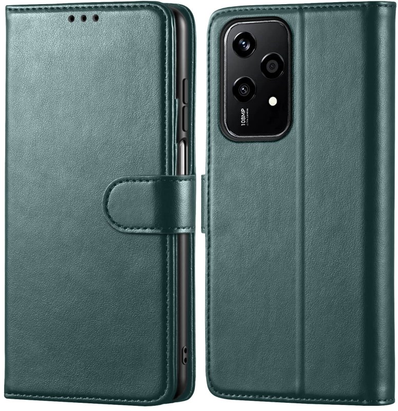 etui-do-honor-200-lite-5g-zielone-magnetyczne-z-klapka-ze-szklem