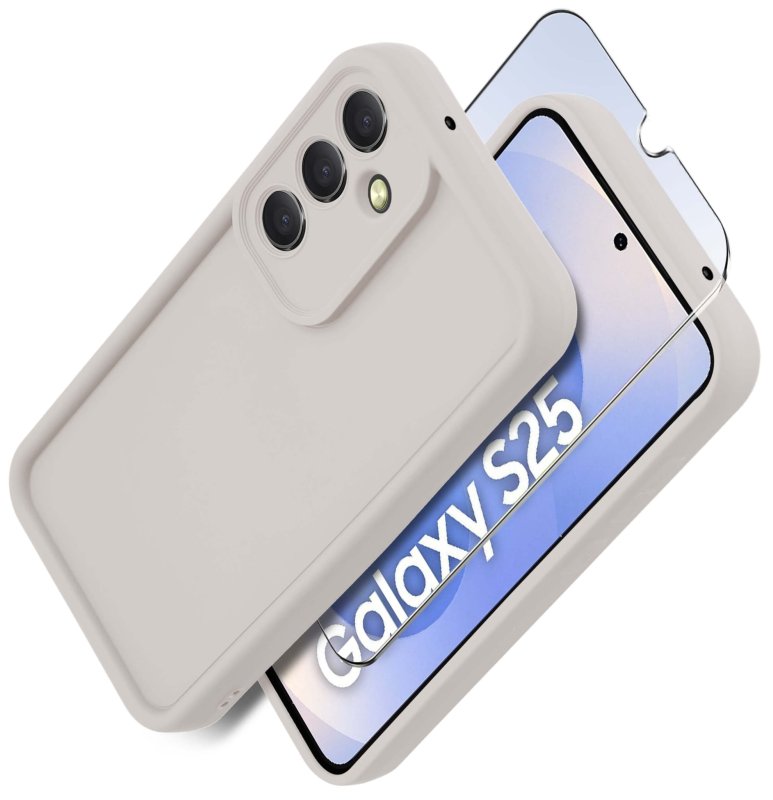 etui-do-samsung-galaxy-s25-biale-wzmacniane-silikonowe-ze-szklem