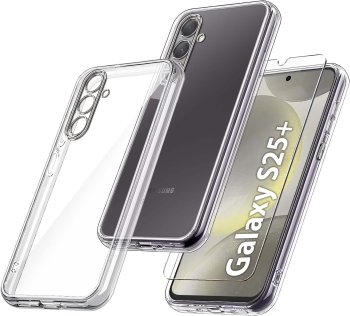 Etui do Samsung Galaxy S25+ Plus bezbarwny wzmacniany ze szkłem