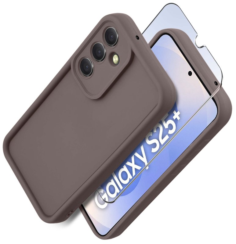 etui-do-samsung-galaxy-s25-plus-brazowe-wzmacniane-silikonowe-ze-szklem