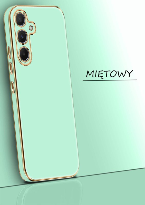 etui-do-samsung-galaxy-s25-plus-ze-zlota-ramka-mietowe-ze-szklem