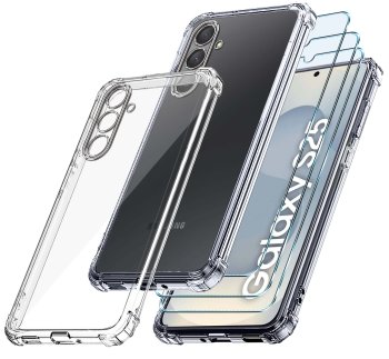 Etui do Samsung Galaxy S25 przeźroczyste z zestawem 3 szkieł
