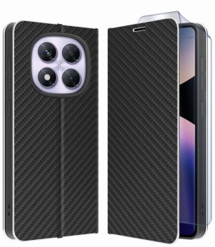 Etui do Xiaomi Redmi Note 14 Pro 5G / Pro+ 5G czarne zamykane klasyczne z folią