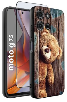 Etui do Motorola Moto G75 5G różne wzory dla dzieci ze szkłem