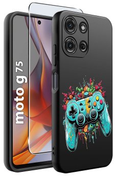Etui do Motorola Moto G75 5G różne wzory dla chłopca ze szkłem