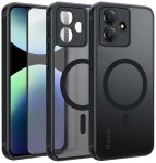 Etui do Xiaomi Redmi Note 14 5G Magsafe Matt czarne ze szkłem