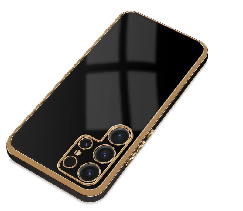 etui-do-samsung-galaxy-s25-ultra-ze-zlota-ramka-czarne-ze-szklem