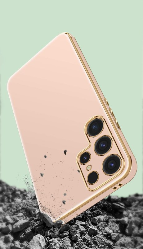 etui-do-samsung-galaxy-s25-ultra-ze-zlota-ramka-rozowe-ze-szklem