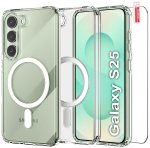 Etui do Samsung Galaxy S25 bezbarwne Magsafe ze szkłem