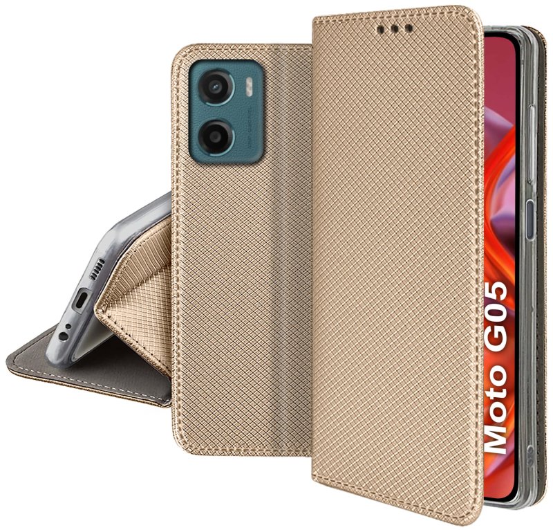 etui-do-motorola-moto-g05-g15-e15-zlote-zamykane-ze-szklem