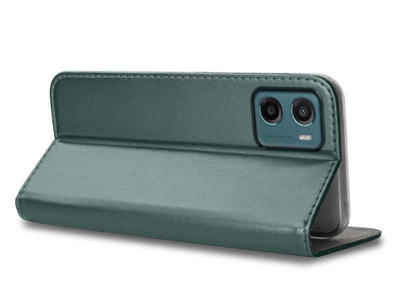 etui-do-motorola-moto-g15-power-zielone-magnetyczne-zamykane-ze-szklem
