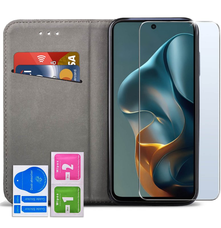 etui-do-motorola-moto-g15-g15-power-burgundowe-magnetyczne-zamykane-ze-szklem