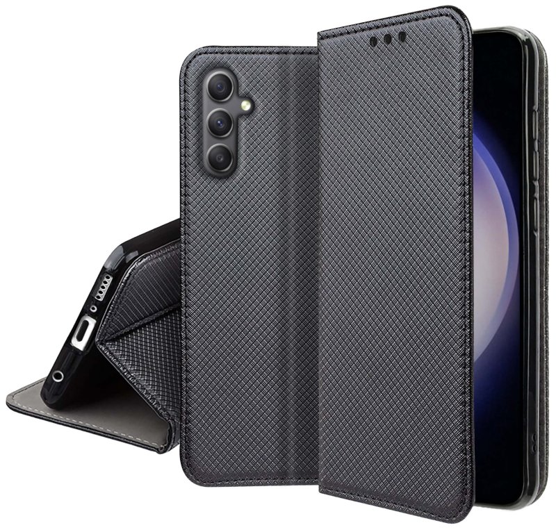 etui-do-samsung-galaxy-s23-czarne-zamykane-ze-szklem
