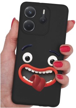 Etui do Xiaomi Redmi Note 14 4G malowane różne wzory śmieszne ze szkłem