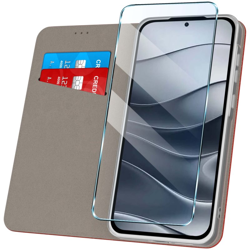 etui-do-xiaomi-redmi-note-14-5g-czerwone-zamykane-ze-szklem