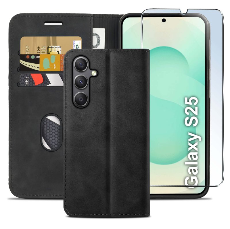 etui-do-samsung-galaxy-s25-skorzane-velvet-zamykane-czarne-ze-szklem