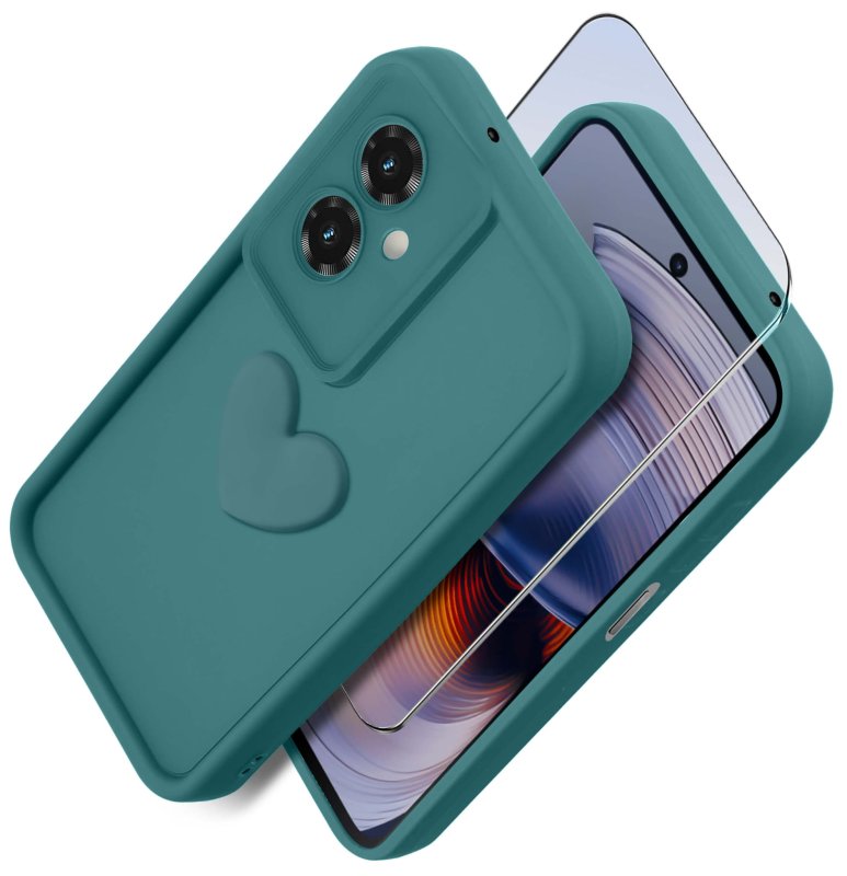 etui-do-motorola-moto-g55-silikonowe-serce-zielone-ze-szklem