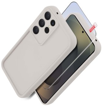 Etui do Samsung Galaxy S25 Ultra białe wzmacniane silikonowe ze szkłem