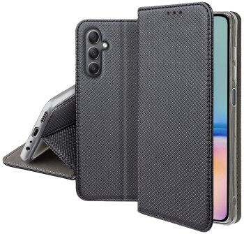 Etui do Samsung Galaxy A05S czarne zamykane ze szkłem
