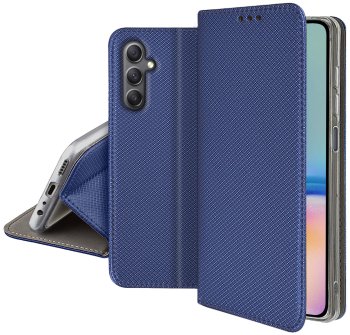 Etui do Samsung Galaxy A05S granatowe zamykane ze szkłem