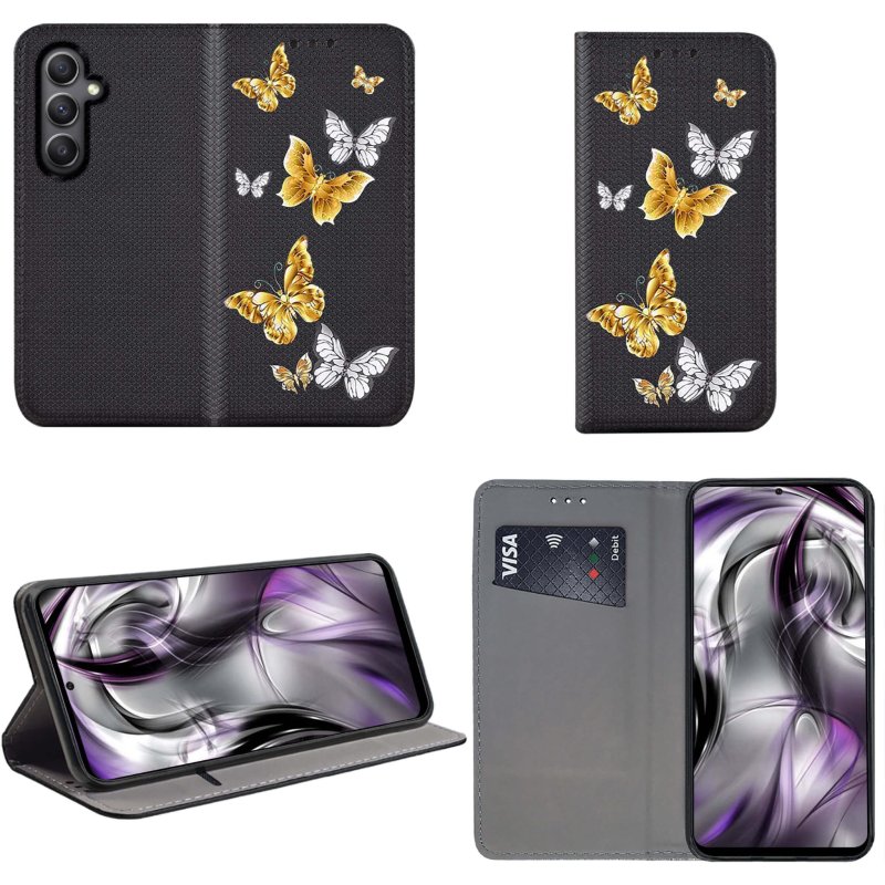 etui-na-samsung-galaxy-s25-z-klapką-malowane-wzor-kolorowe-szklo-hartowane