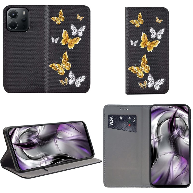 etui-na-xiaomi-redmi-note-14-5g-z-klapką-malowane-wzor-kolorowe-szklo-hartowane