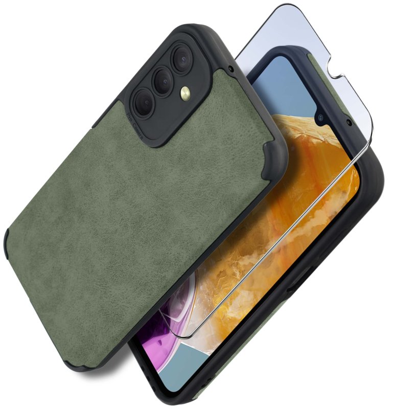 etui-do-samsung-galaxy-m15-5g-silikonowe-skorzane-vintage-zielone-ze-szklem
