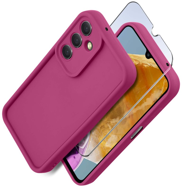 etui-do-samsung-galaxy-m15-5g-rozowe-wzmacniane-silikonowe-ze-szklem