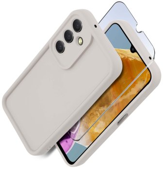 Etui do Samsung Galaxy M15 5G białe wzmacniane silikonowe ze szkłem