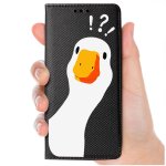Etui do Motorola Moto G05 / E15 / G15 zamykane malowane wzór gęś ze szkłem