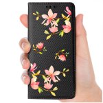 Etui do Motorola Moto G05 / E15 / G15 zamykane malowane wzór kwiat ze szkłem