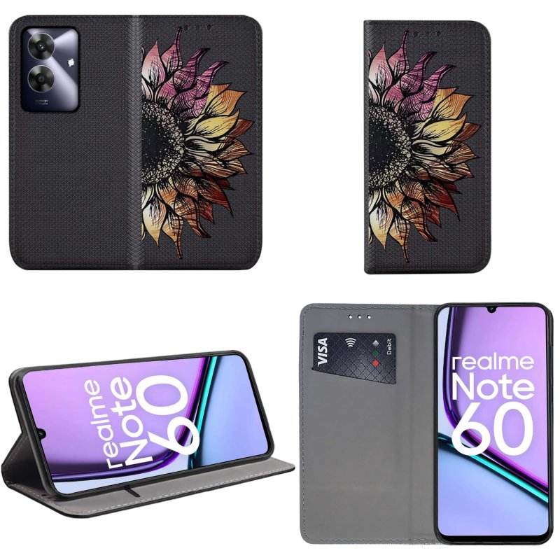 stylowe-etui-z-klapką-do-realme-note-60-ze-szkłem-hartowanym