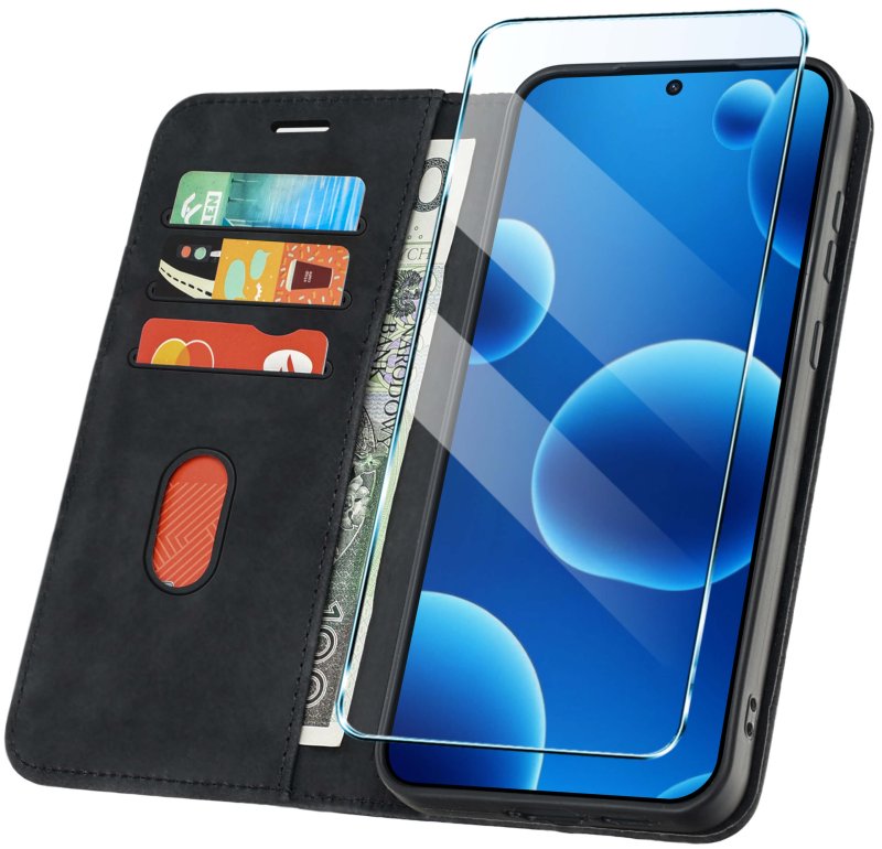 etui-do-xiaomi-redmi-note-14-5g-skorzane-velvet-zamykane-czarne-ze-szklem