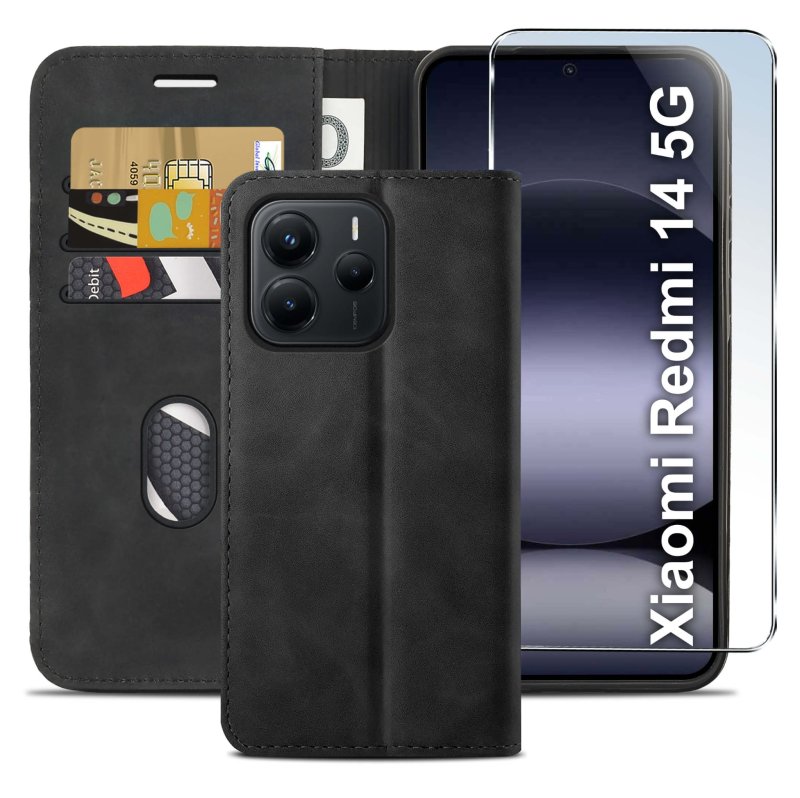 etui-do-xiaomi-redmi-note-14-5g-skorzane-velvet-zamykane-czarne-ze-szklem