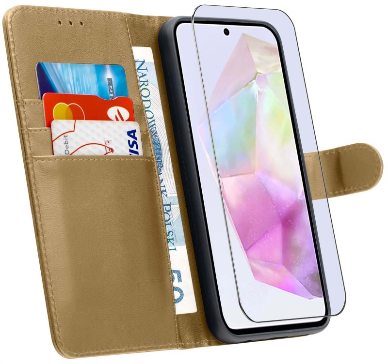 etui-do-samsung-galaxy-a56-zlote-magnetyczne-z-klapka-ze-szklem