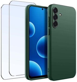 Etui do Samsung Galaxy A56 zielone matowe z zestawem 2 szkieł